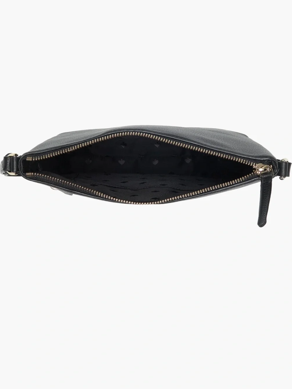 Kate Spade Jackson Top Zip Leather Crossbody Bag in Black Pebble Learher